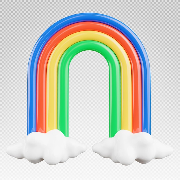 Representación 3d del arco iris con la nube