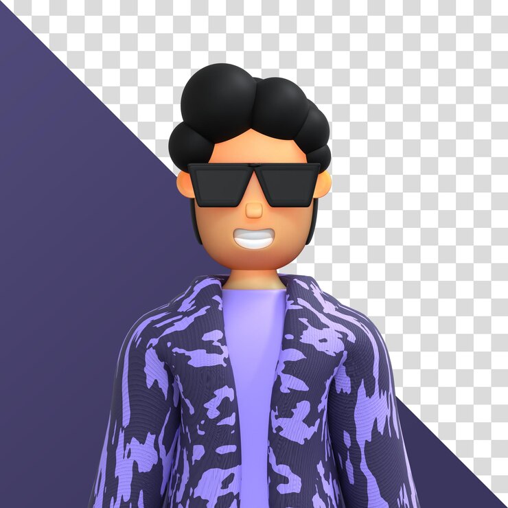 PSD representación 3d de avatar de personaje masculino de dibujos animados en 3d psd premium