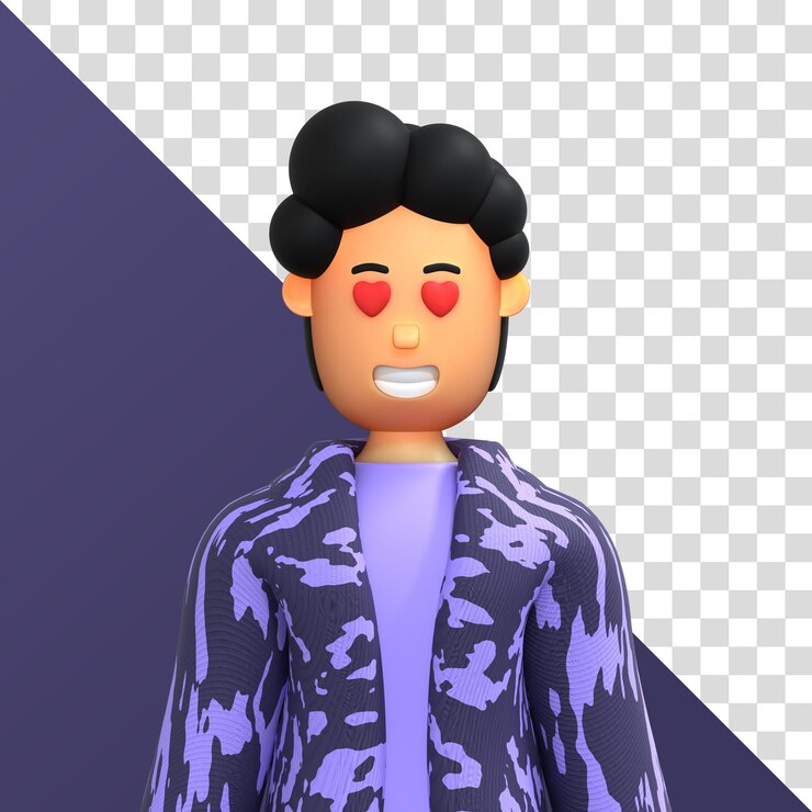 PSD representación 3d de avatar de personaje masculino de dibujos animados en 3d psd premium