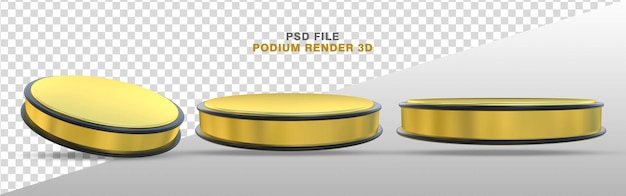 PSD representación 3d azul podio realista