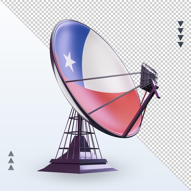 PSD representación 3d de la bandera de chile por satélite vista izquierda