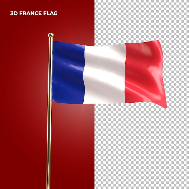 PSD representación 3d de la bandera de francia psd premium