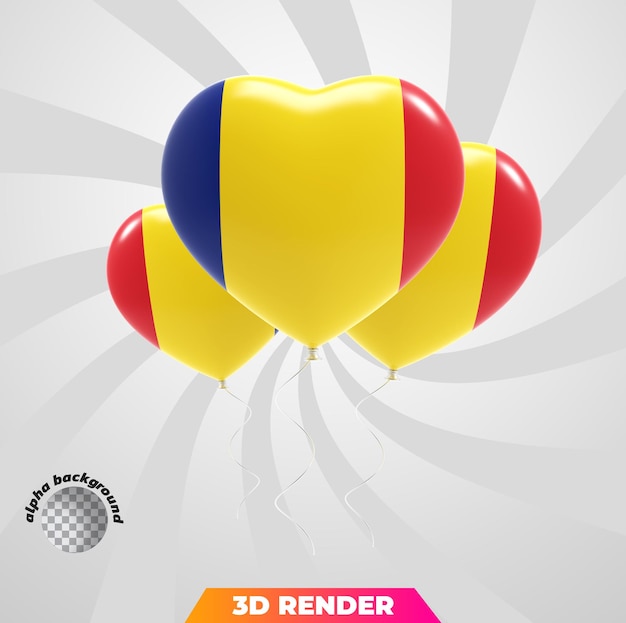 Representación 3d de la bandera nacional de globos