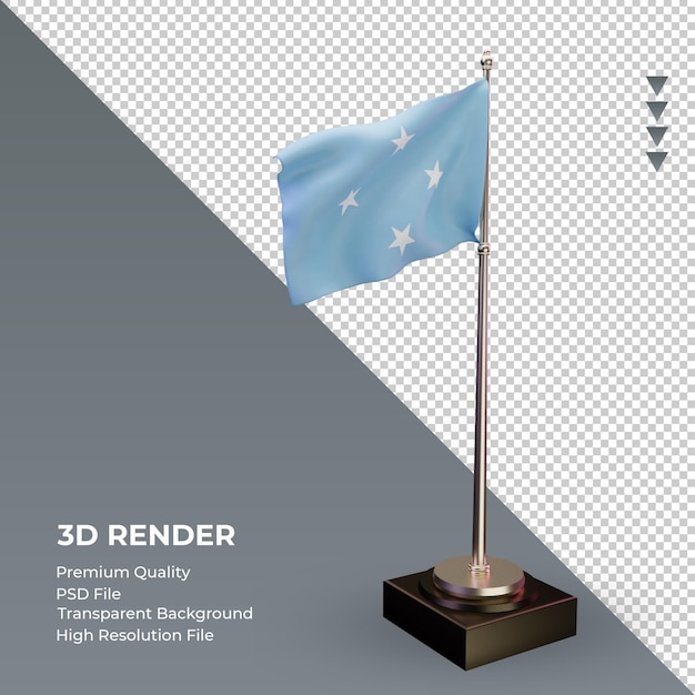 Representación 3d de la bandera de reino unido vista izquierda