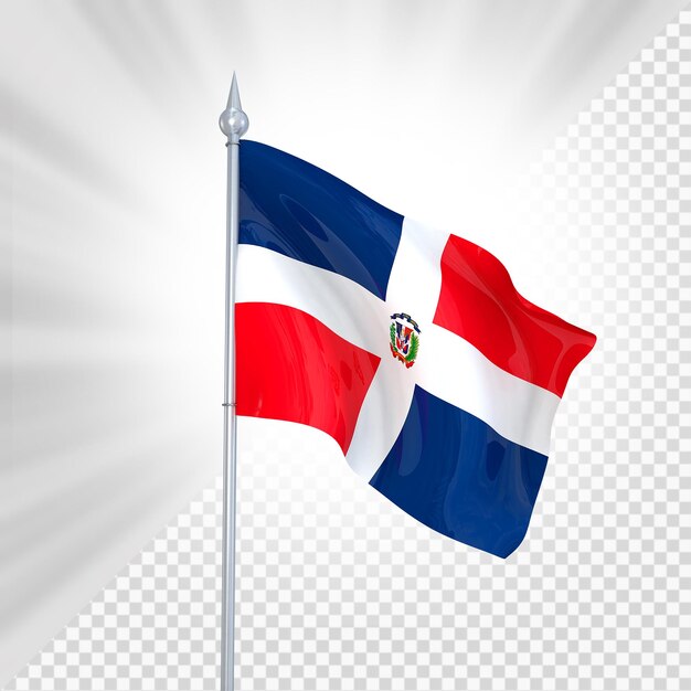 Representación 3d de la bandera de república dominicana