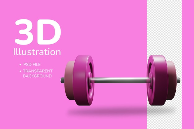 Representación 3D de una barra para fitness