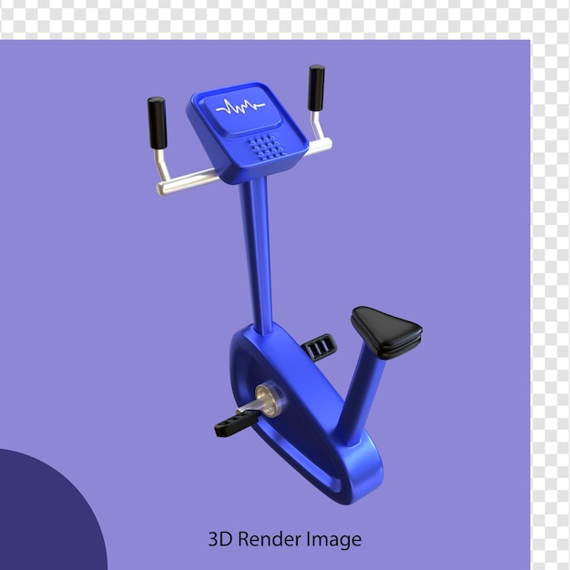 PSD representación 3d de la bicicleta estacionaria de gimnasio fitness