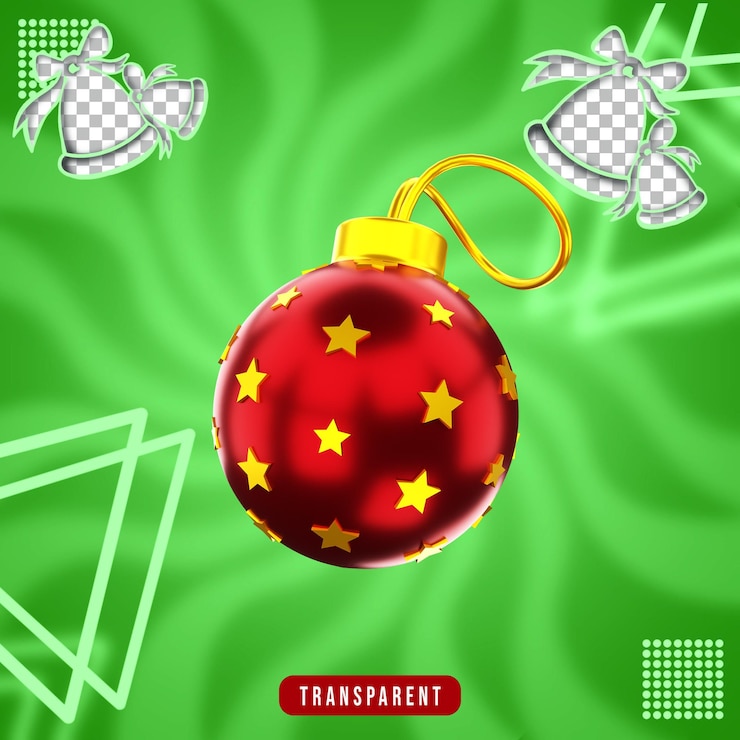 PSD representación 3d de bola de navidad