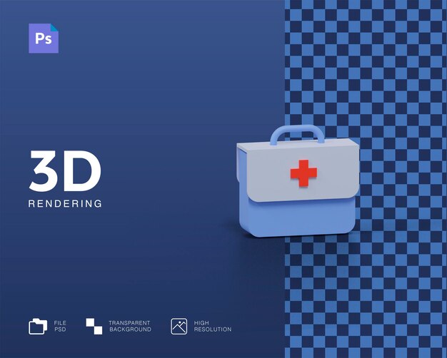 Representación 3d de bolsa médica aislada