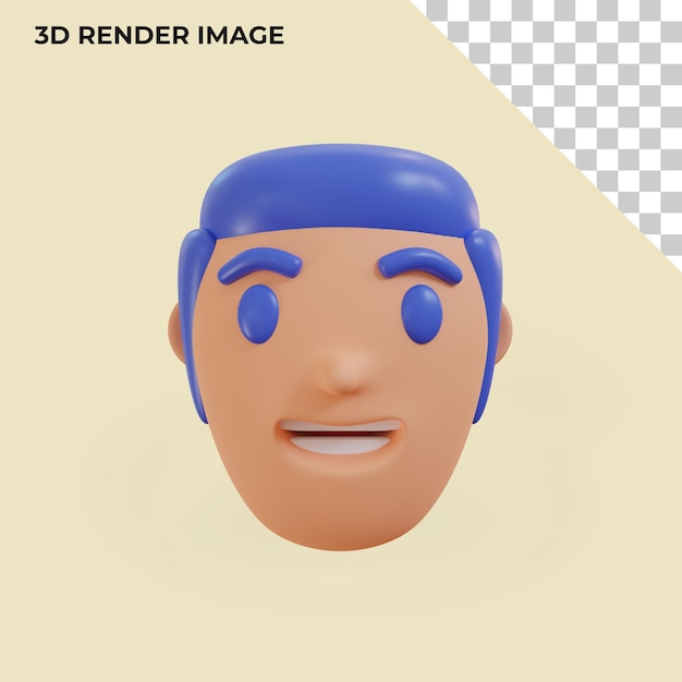 PSD representación 3d de la cabeza del avatar