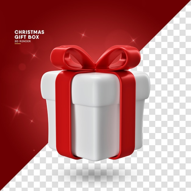 Representación 3D de caja de regalo de Navidad
