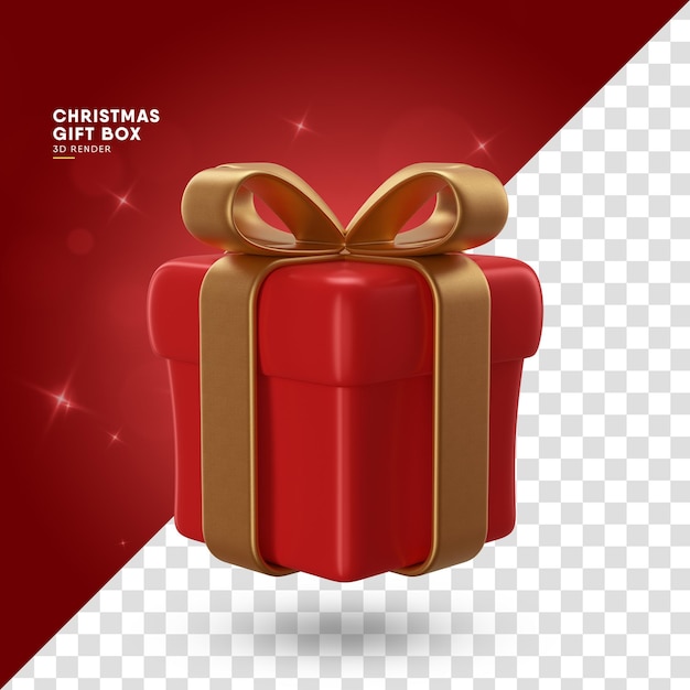 Representación 3D de caja de regalo de Navidad