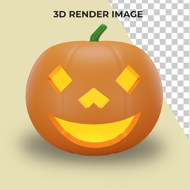 Representación 3D de calabaza con concepto de halloween