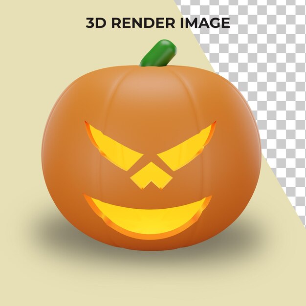 Representación 3D de calabaza con concepto de halloween