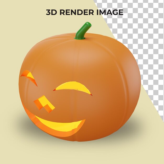 Representación 3D de calabaza con concepto de halloween