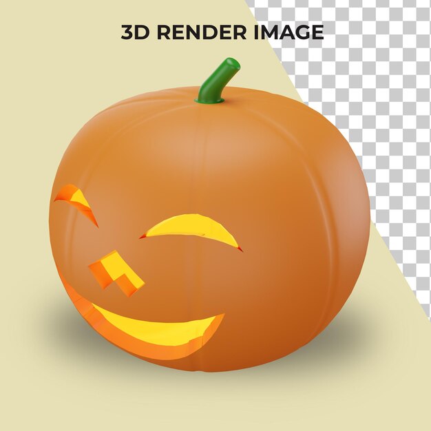 Representación 3d de calabaza con concepto de halloween