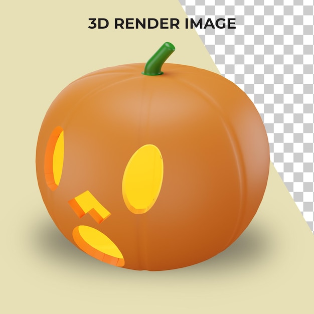Representación 3D de calabaza con concepto de halloween