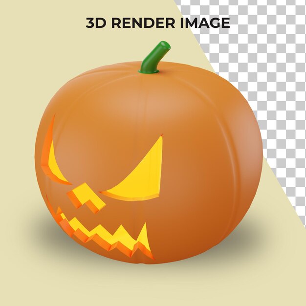Representación 3D de calabaza con concepto de halloween