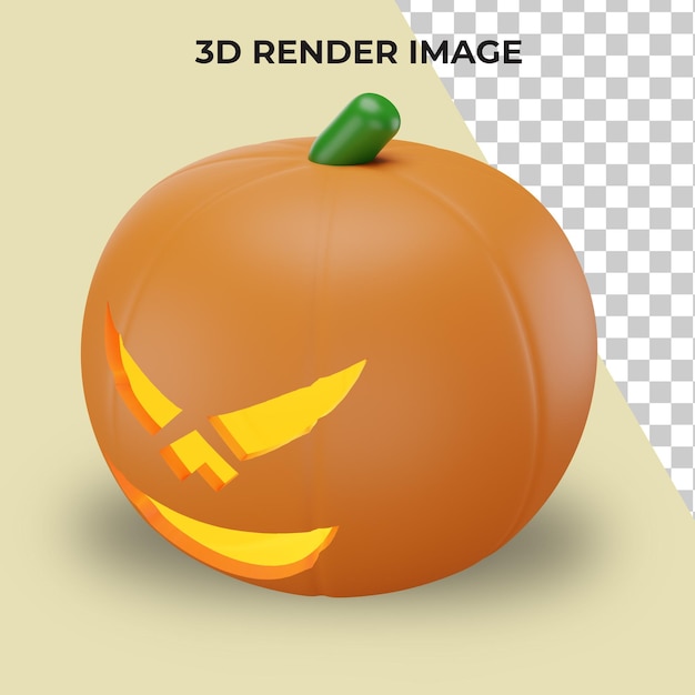 Representación 3D de calabaza con concepto de halloween