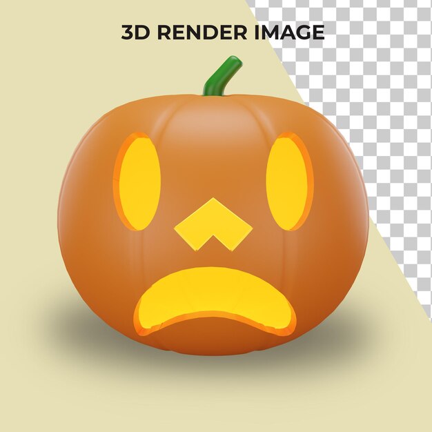 PSD representación 3d de calabaza con concepto de halloween