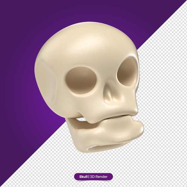 PSD representación 3d de calavera de halloween realista