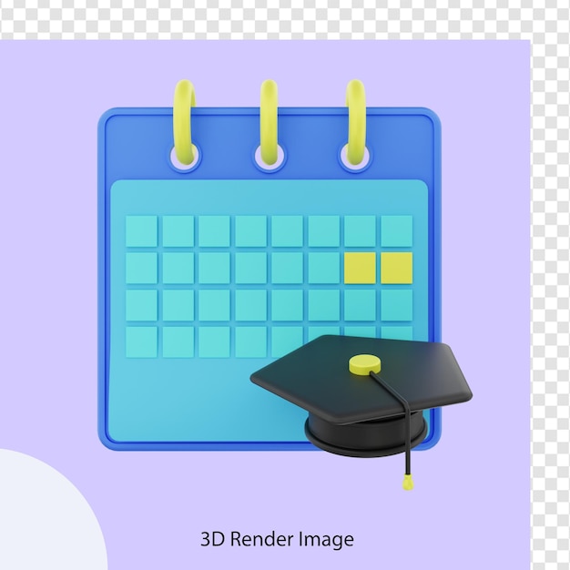 Representación 3D del calendario de graduación.