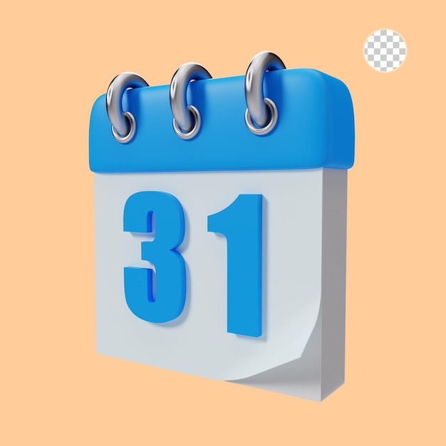 representación 3d del calendario