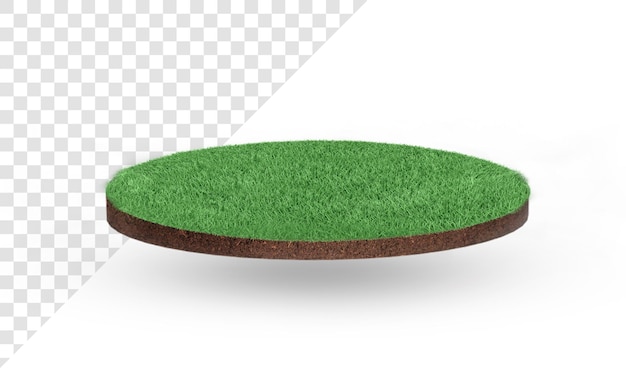 PSD representación 3d de campo de hierba verde aislado