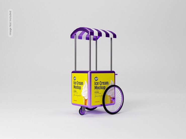 Representación 3d del carrito de helados