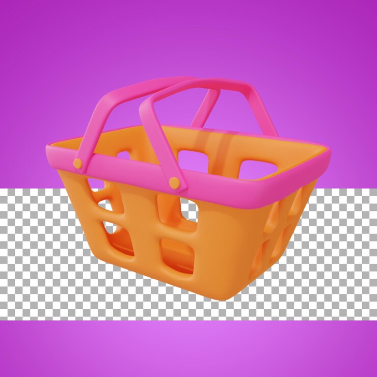 PSD representación 3d del carro de la compra de la compra
