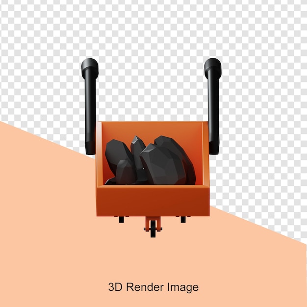 Representación 3D de carro de construcción