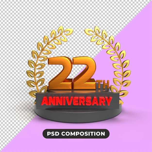 Representación 3d de la celebración del 22 aniversario