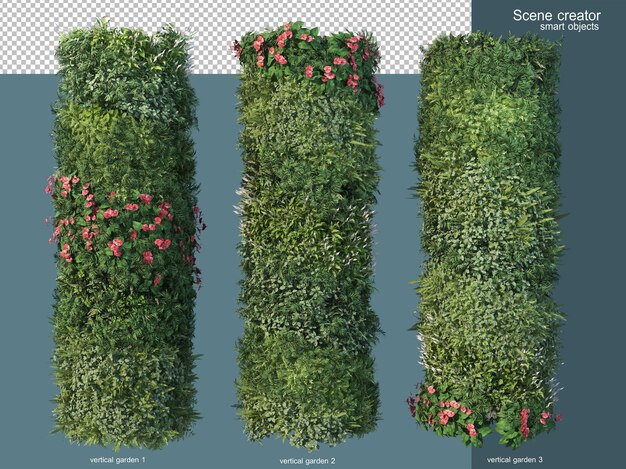 Representación 3D de la cerca de la planta aislada