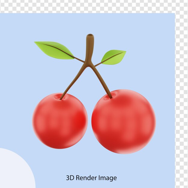 Representación 3D de cereza