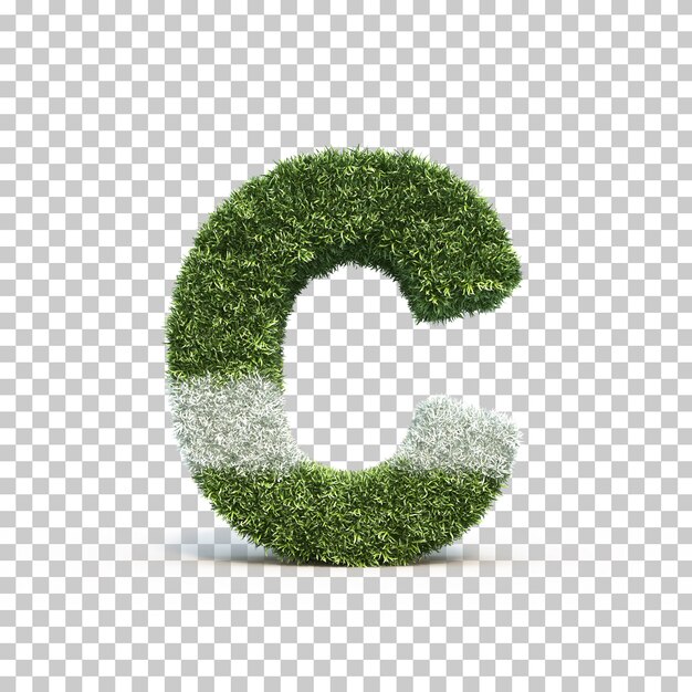 Representación 3D del césped campo de juego alfabeto C