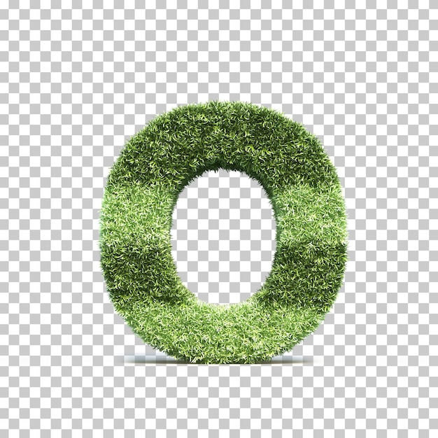 Representación 3D del césped campo de juego alfabeto O