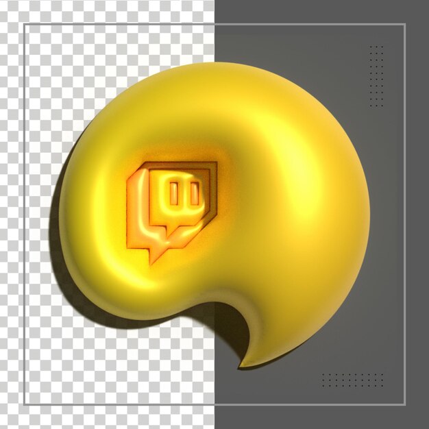 Representación 3D Chat realista o icono de mensaje en línea con forma de burbuja