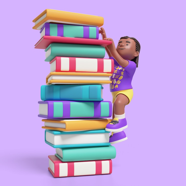 PSD representación 3d de una chica afro en el aula