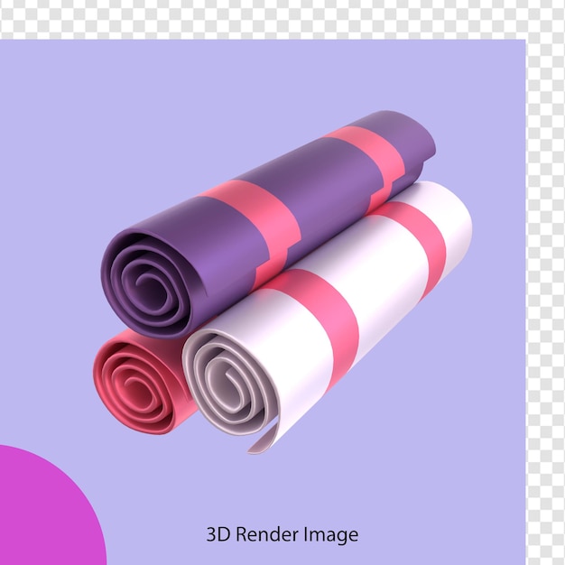 PSD representación 3d de colchoneta de ejercicios de fitness