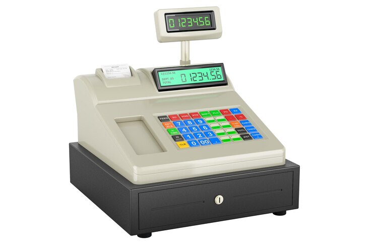 PSD representación 3d en color blanco de la caja electrónica aislada sobre un fondo transparente