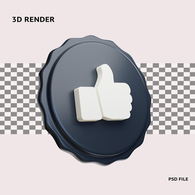 PSD representación 3d como objeto de ilustración de icono con fondo transparente