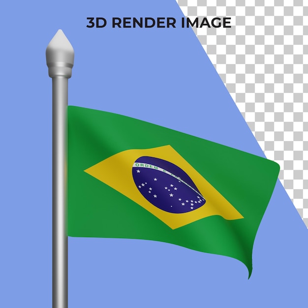 Representación 3d del concepto de bandera de brasil día nacional de brasil