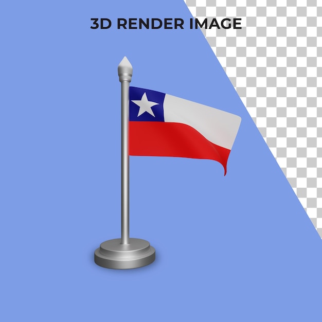PSD representación 3d del concepto de la bandera de chile día nacional de chile psd premium