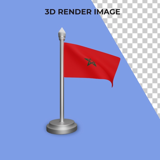 Representación 3d del concepto de bandera de marruecos día nacional de marruecos