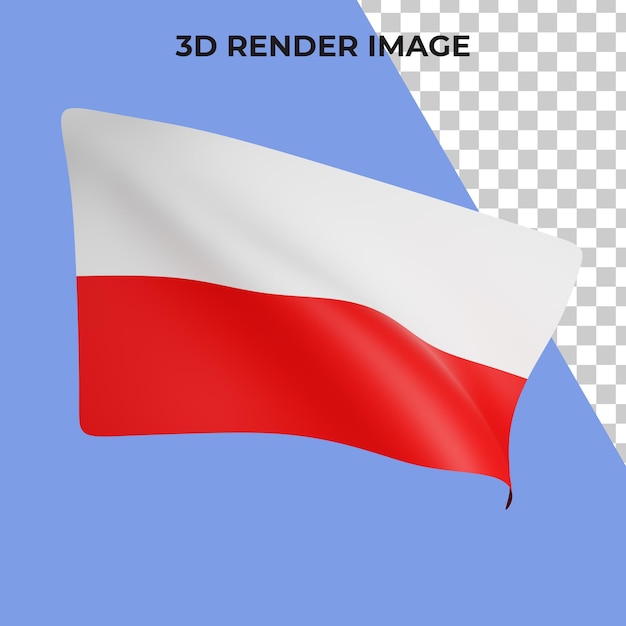 PSD representación 3d del concepto de bandera de polonia día nacional de polonia