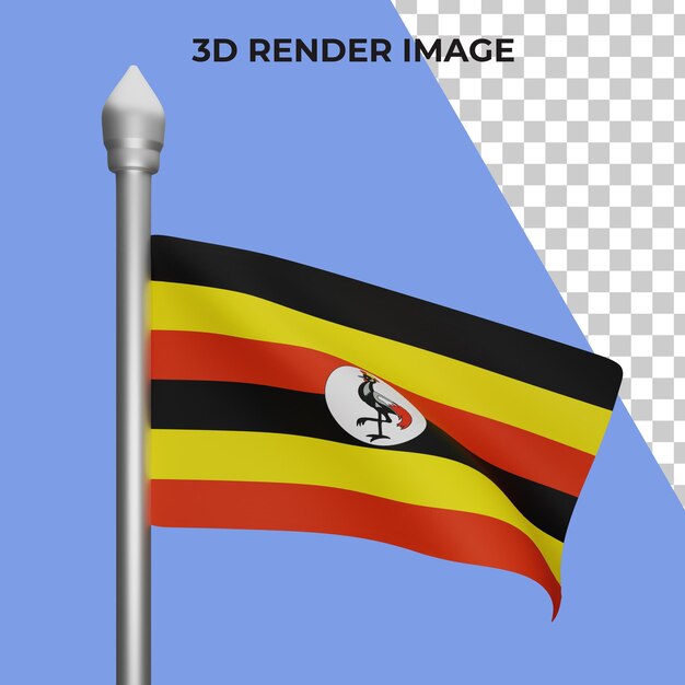 Representación 3d del concepto de la bandera de uganda día nacional de uganda psd premium