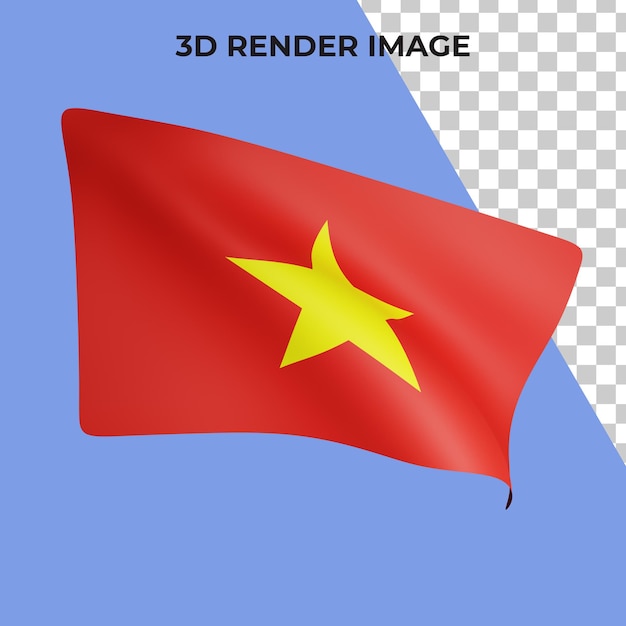 Representación 3d del concepto de bandera de vietnam día nacional de vietnam