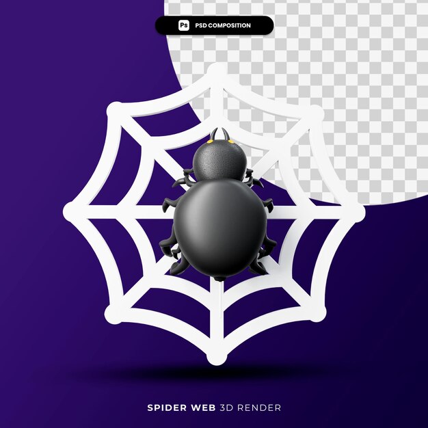 PSD representación 3d del concepto de halloween de telaraña aislado