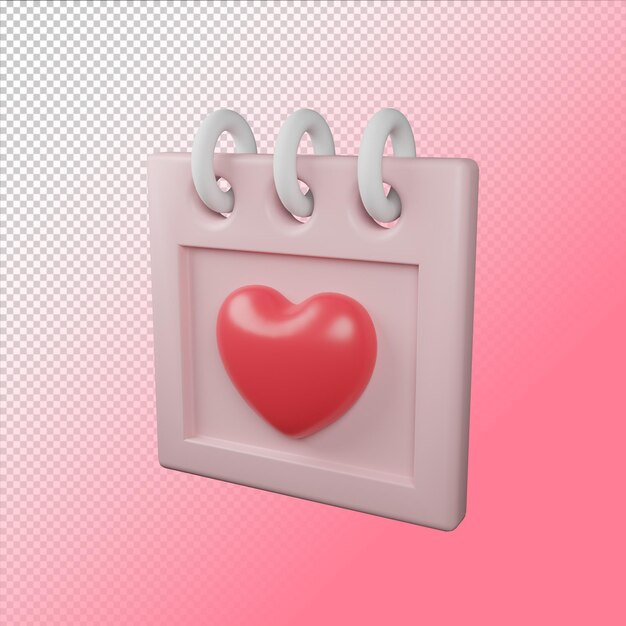 PSD representación 3d del concepto de icono de san valentín aislado