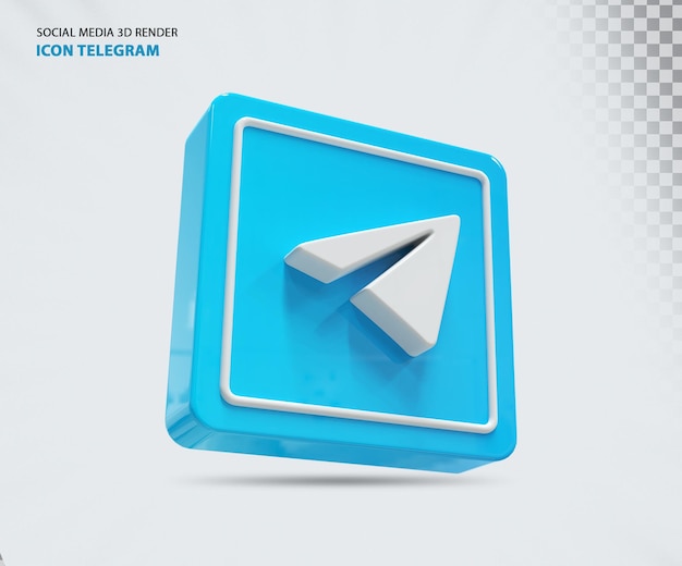 Representación 3d del concepto de icono de telegrama